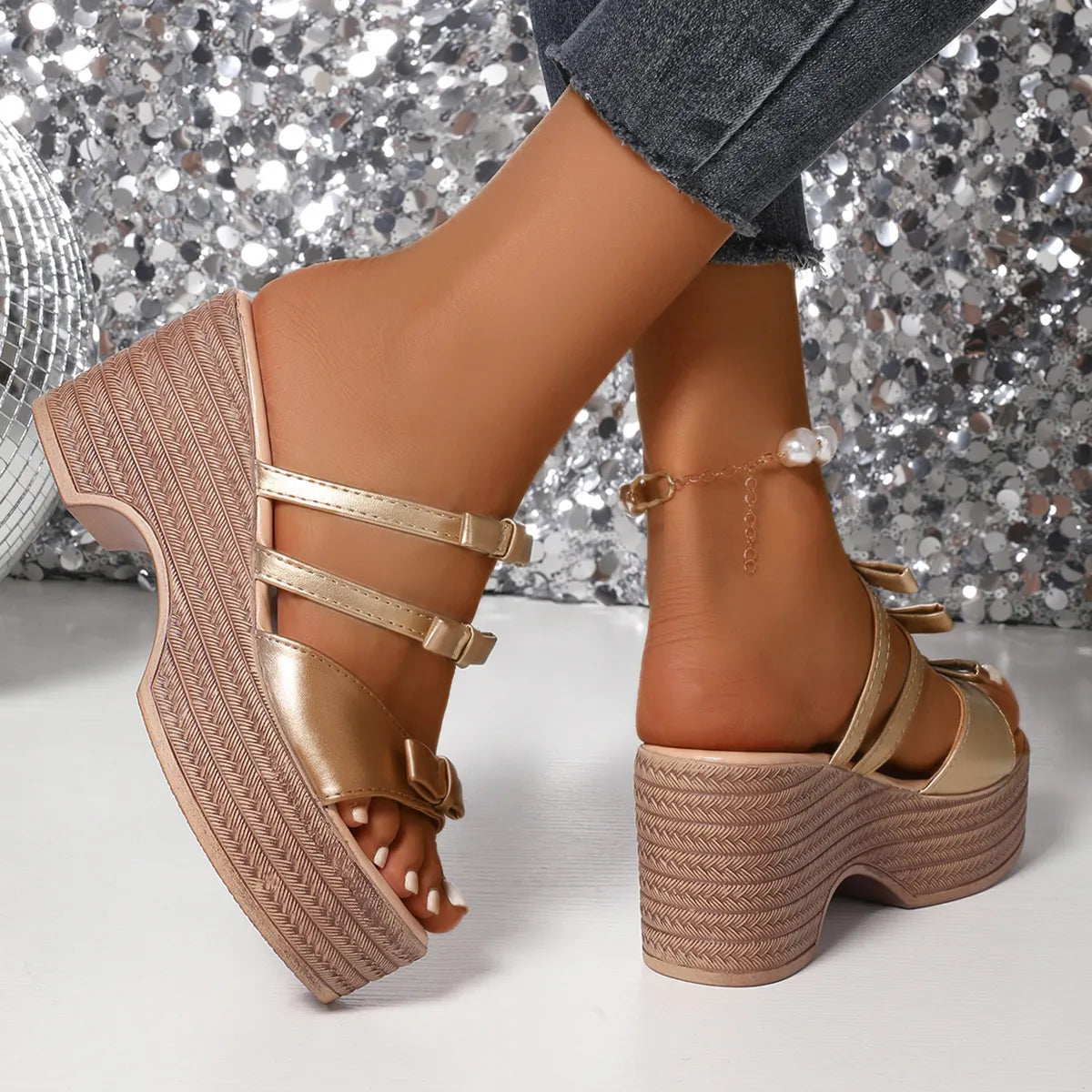 Strappy Platform Wedge Sandals