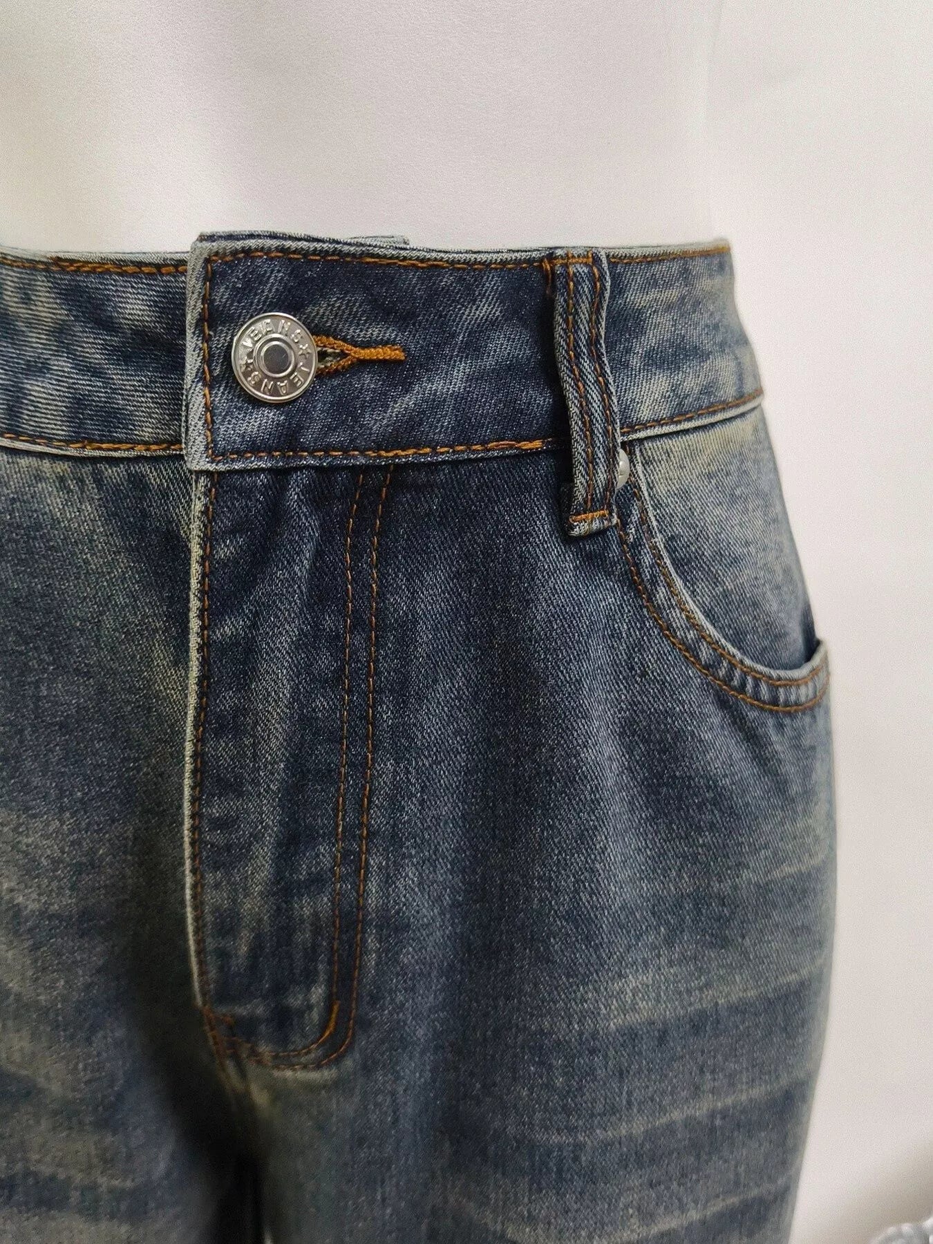 High-Waisted Straight Leg Jeans
