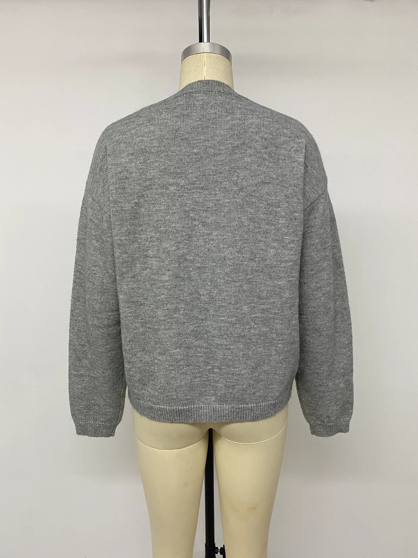 Star-Patterned Dropped Shoulder Sweater