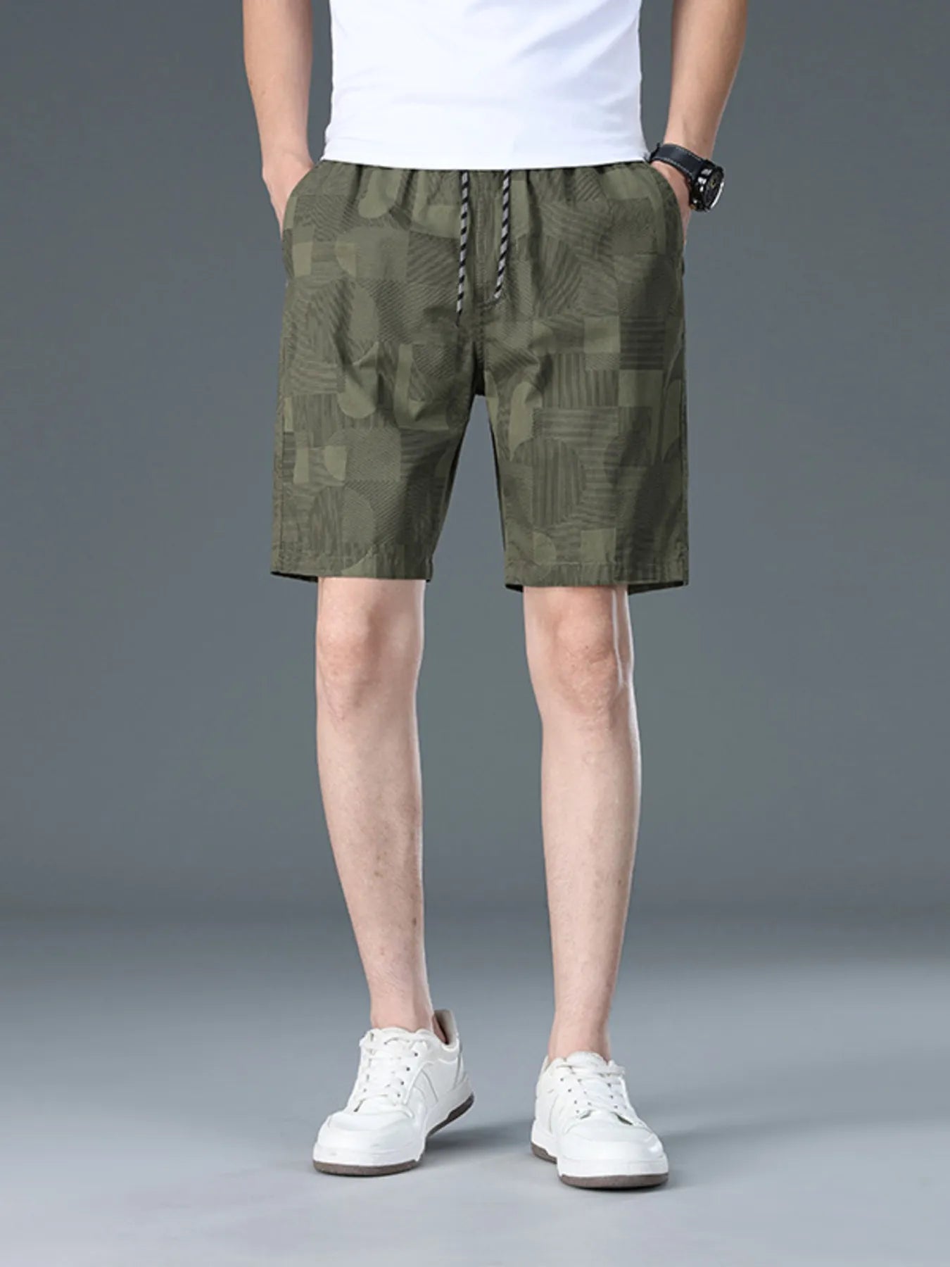 Men's Plus Size Drawstring Casual Shorts