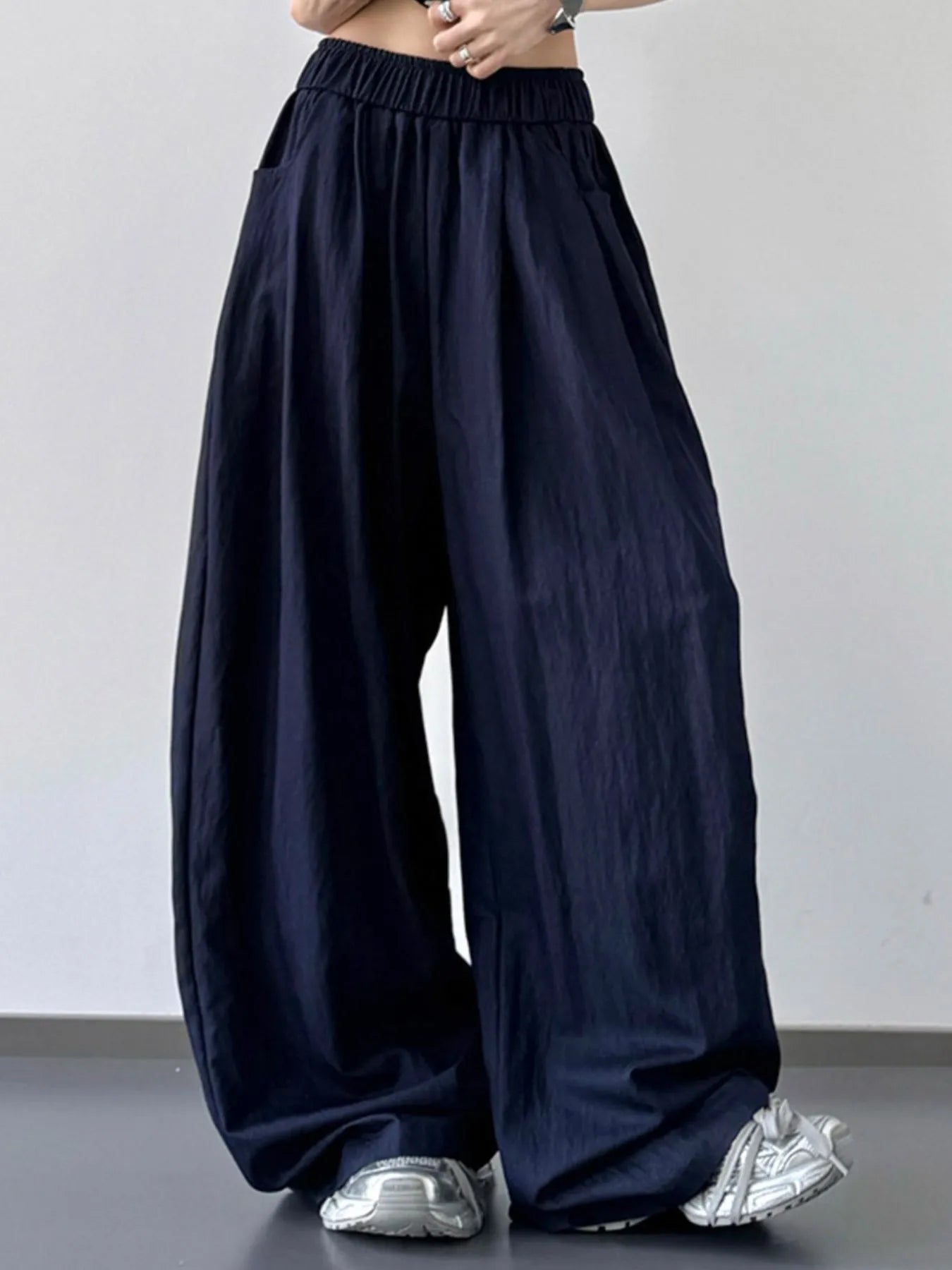 Wide Leg Pants with Elastic Waistband