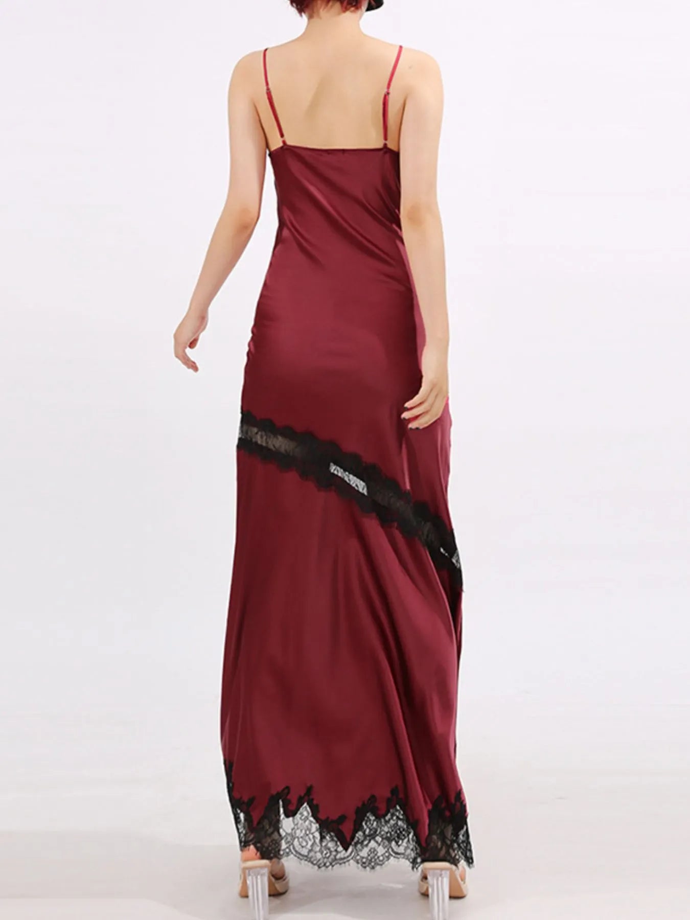 Slit Lace Detail Maxi Cami Dress