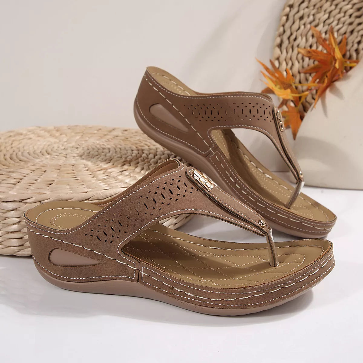 Toe Post Wedge Sandals