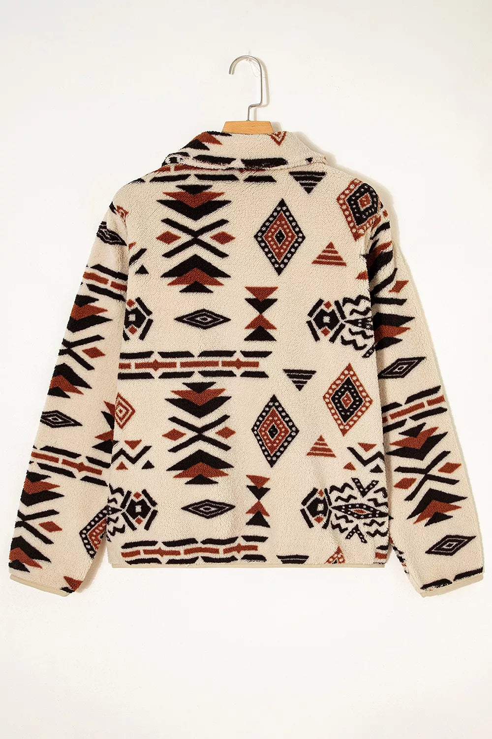 Aztec Print Fleece Snap Down Sweatshirt