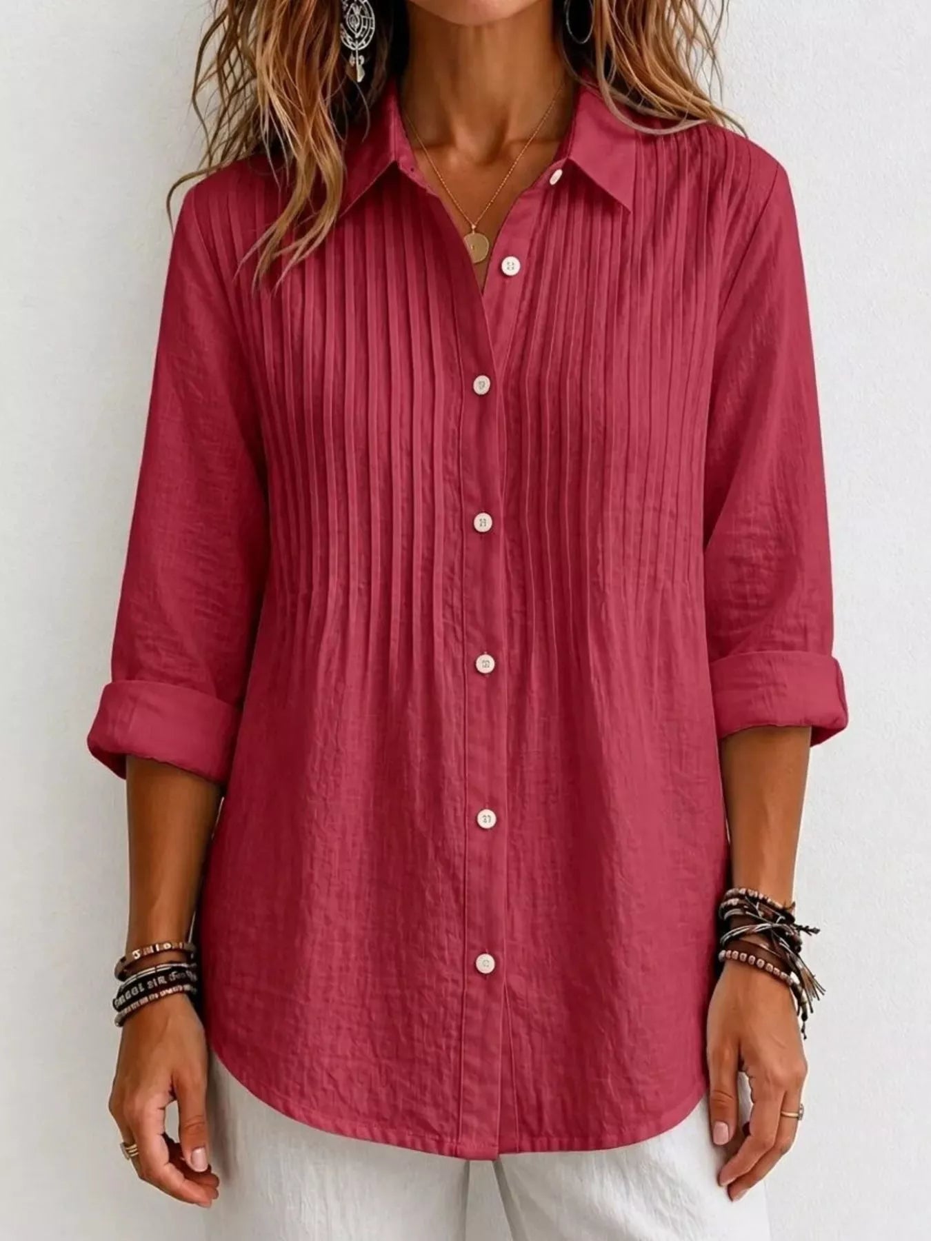 Men's Full Size Button Up Long Sleeve Shirt Plus Size