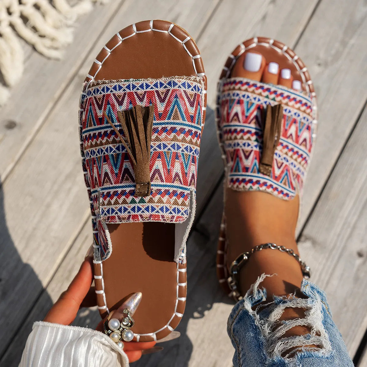 Tassel Open Toe Sandals