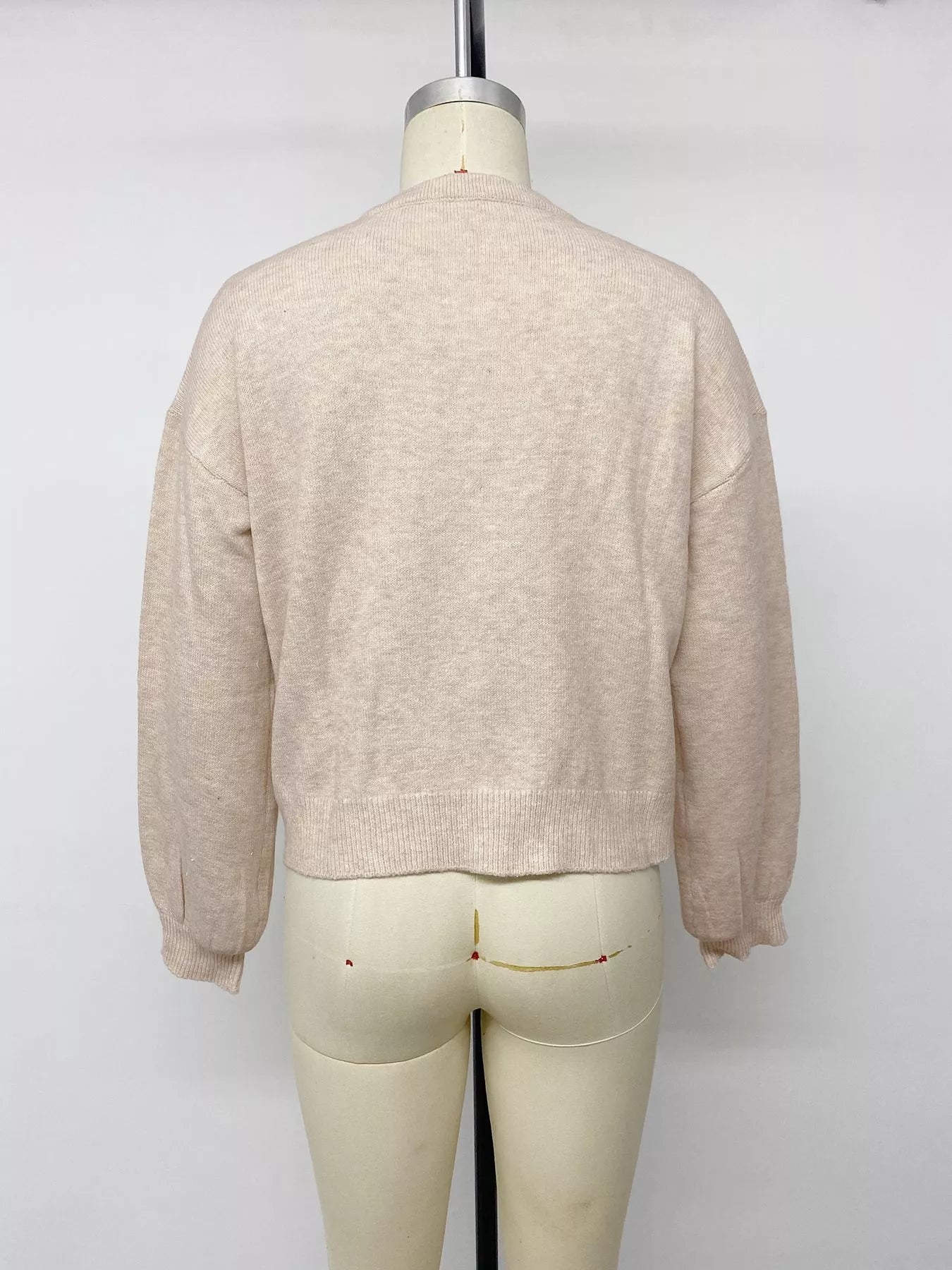 Button Up Dropped Shoulder Cardigan