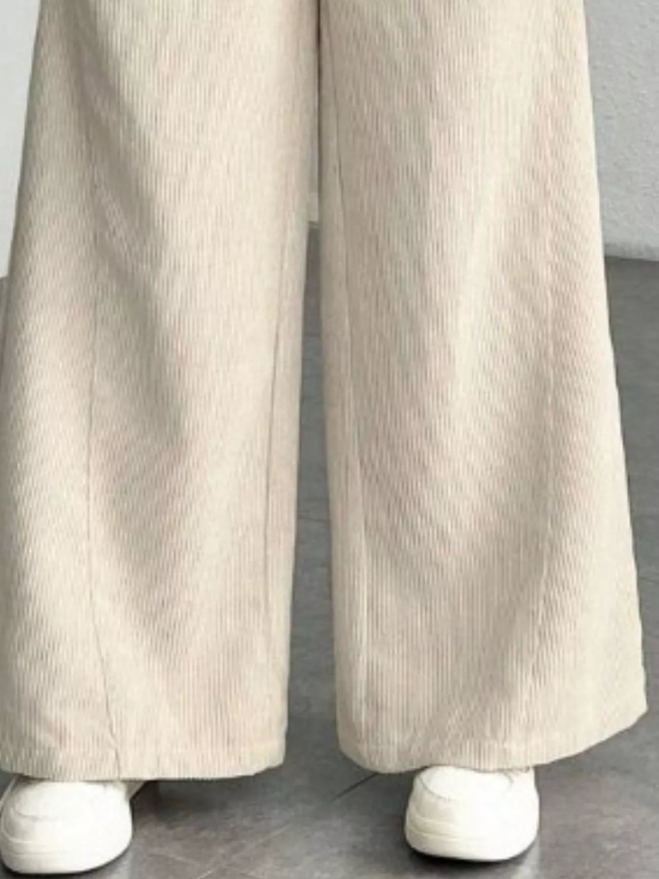 High Waist Corduroy Wide Leg Pants