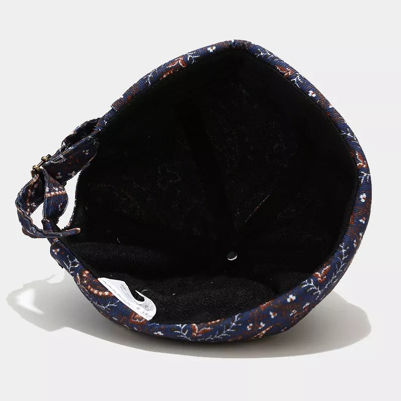 Vintage Paisley Print Brimless Hat