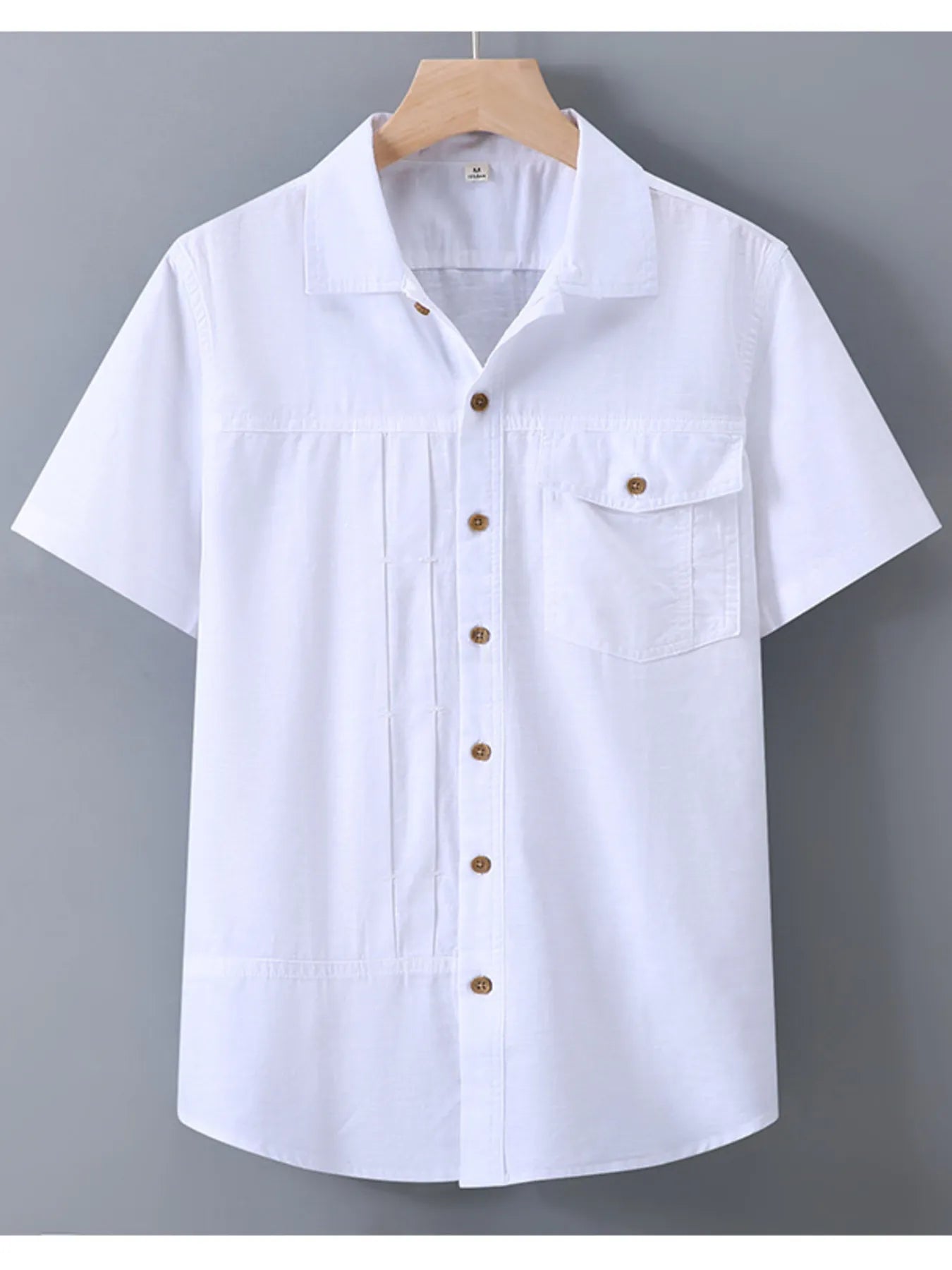 Men's Plus Size Short Sleeve Button-Up Casual Shirt