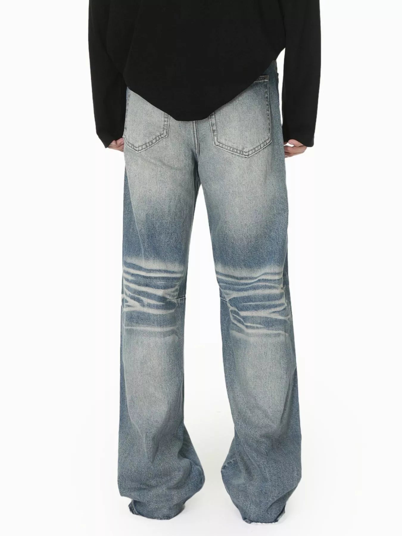 Men's Wide Leg Washed Jeans