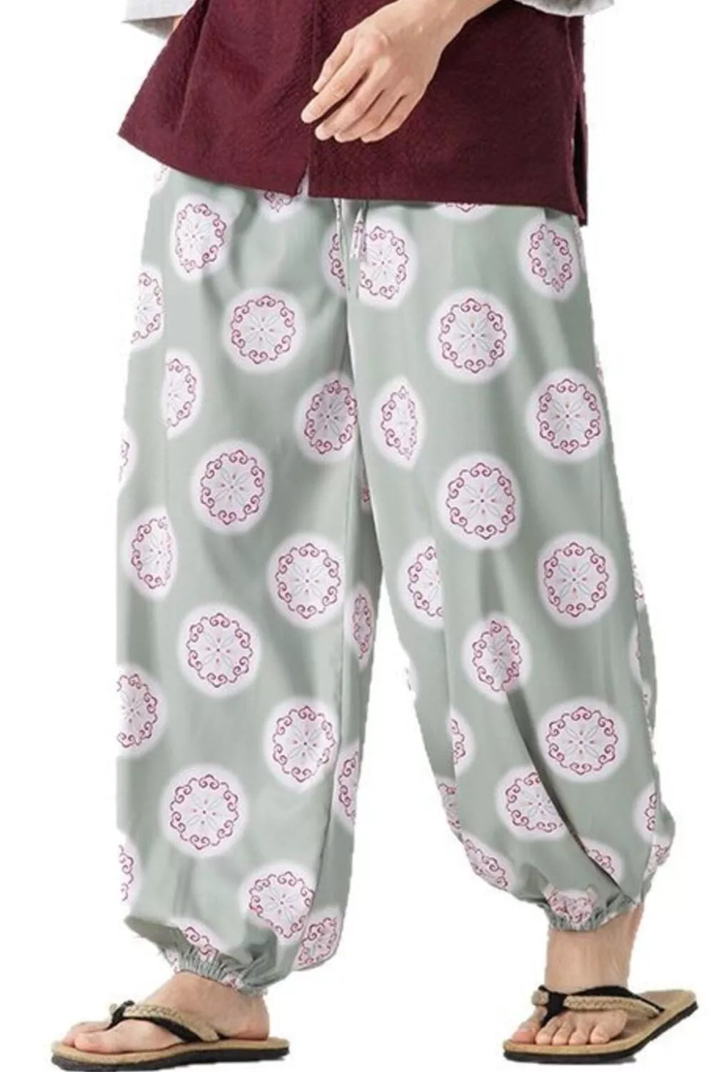 Men's Plus Size Printed Loose Fit Harem Pants