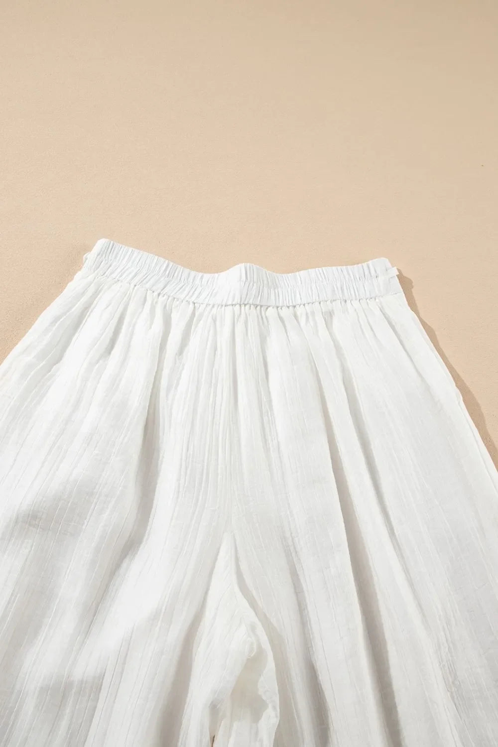 Tie Waist Pleated Wide Leg Pants