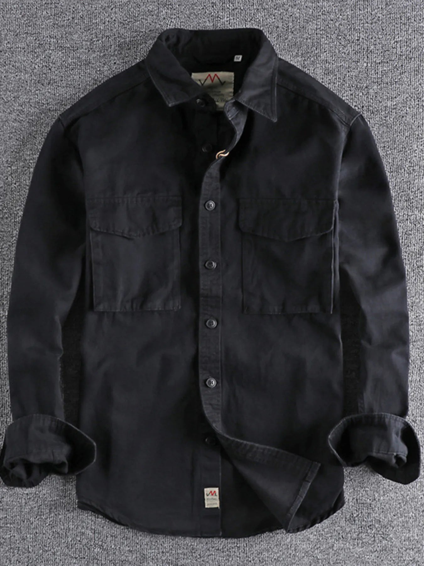 Men's Plus Size Button Up Shirt with Chest Pockets