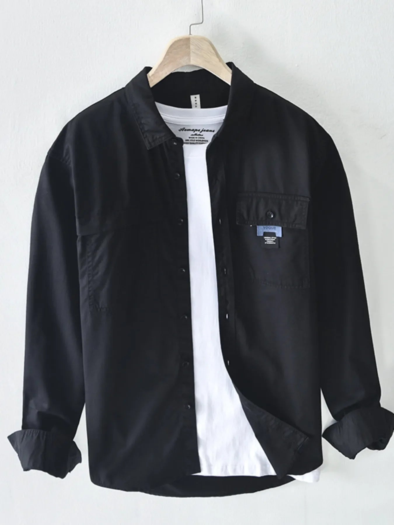Men's Plus Size Button Up Long Sleeve Shirt