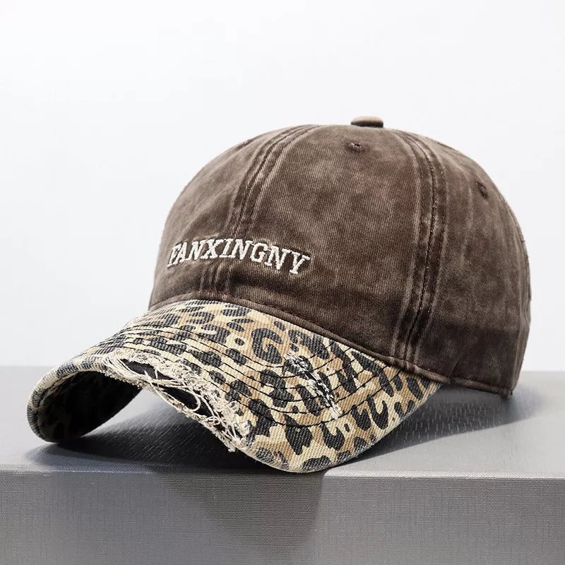 Distressed Leopard Baseball Cap