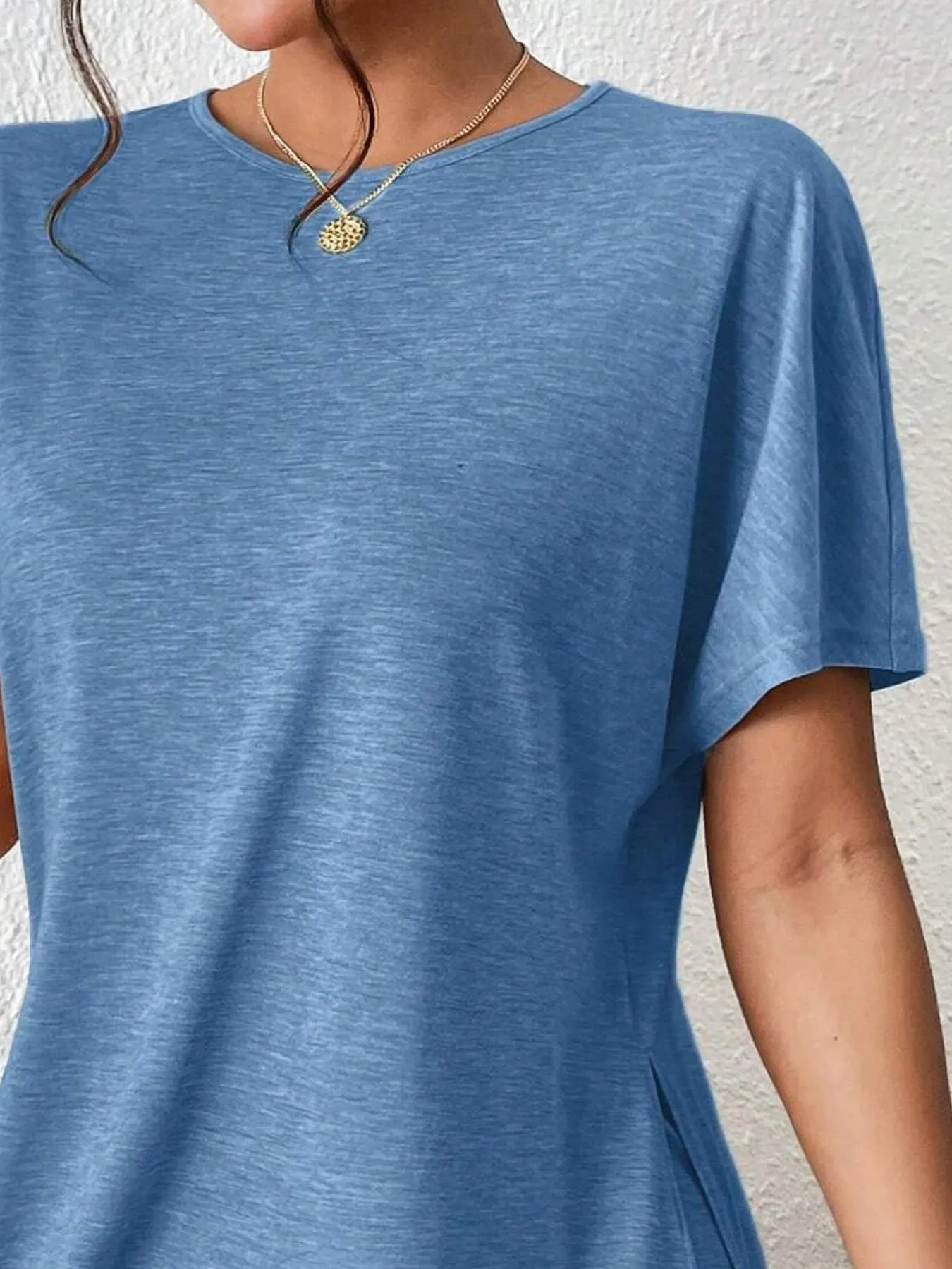 Casual Round Neck T-Shirt and Shorts Set