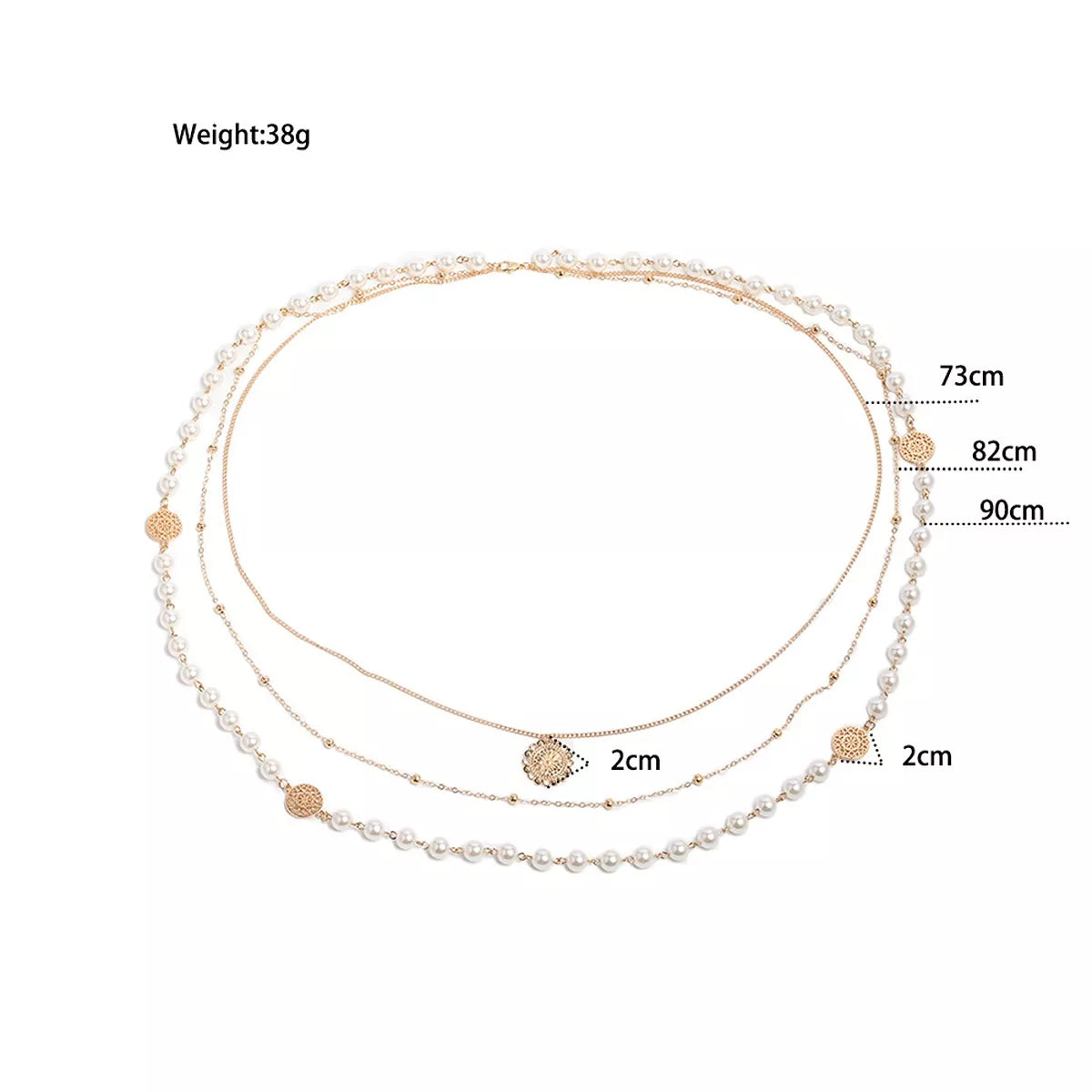 Multi-Layered Pearl and Coin Pendant Necklace