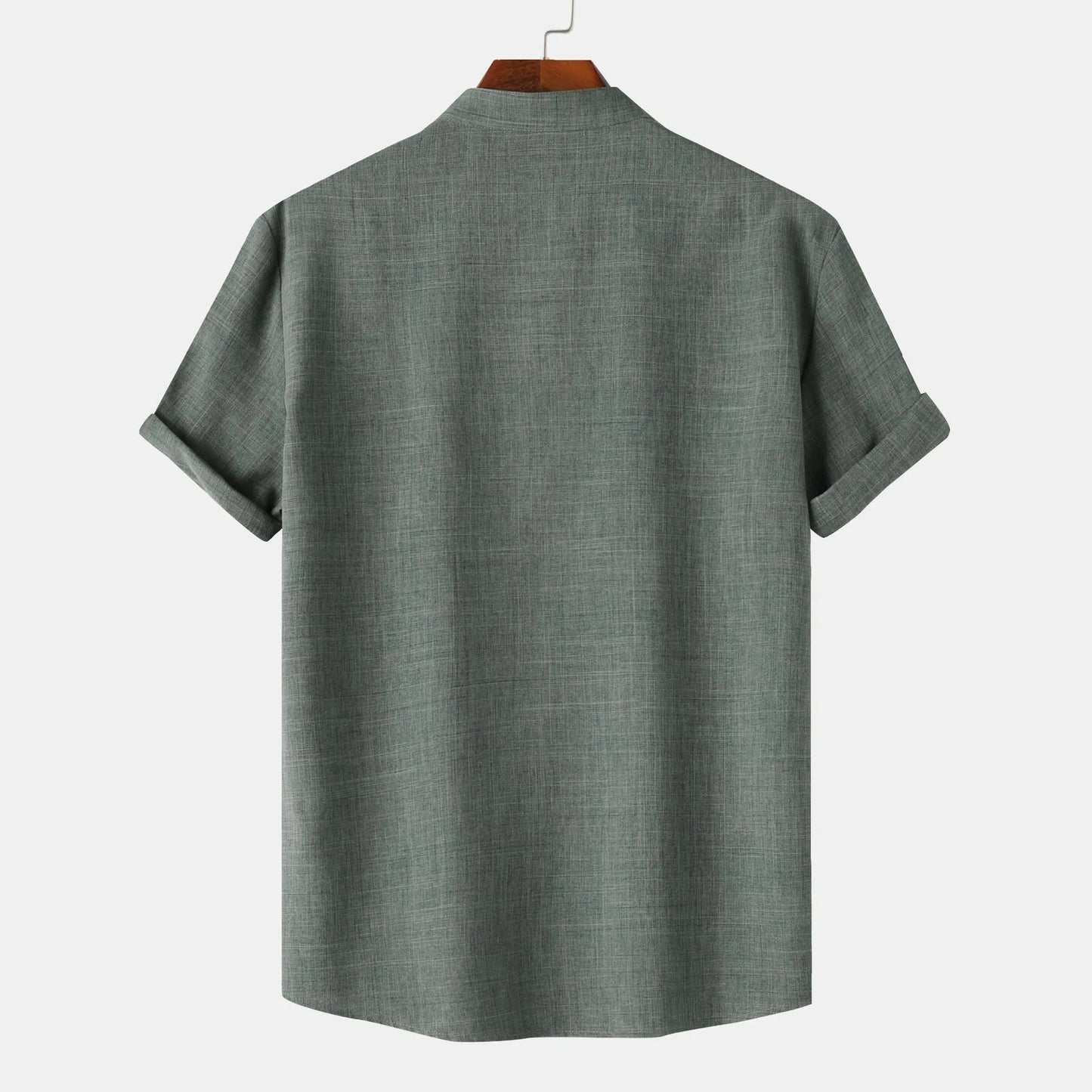 Men's Casual Short Sleeve Henley Blouse