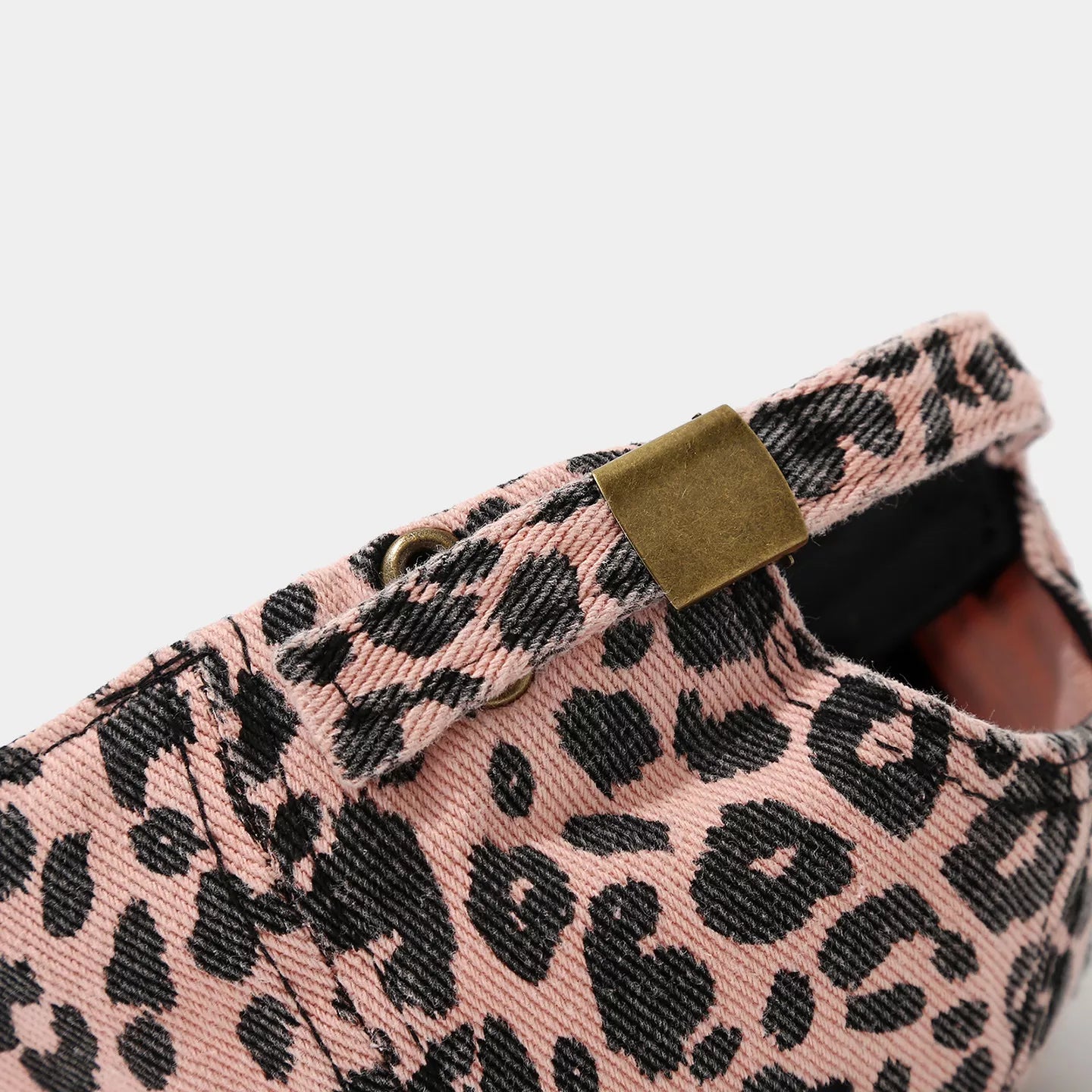 Distressed Leopard Print Cotton Baseball Cap