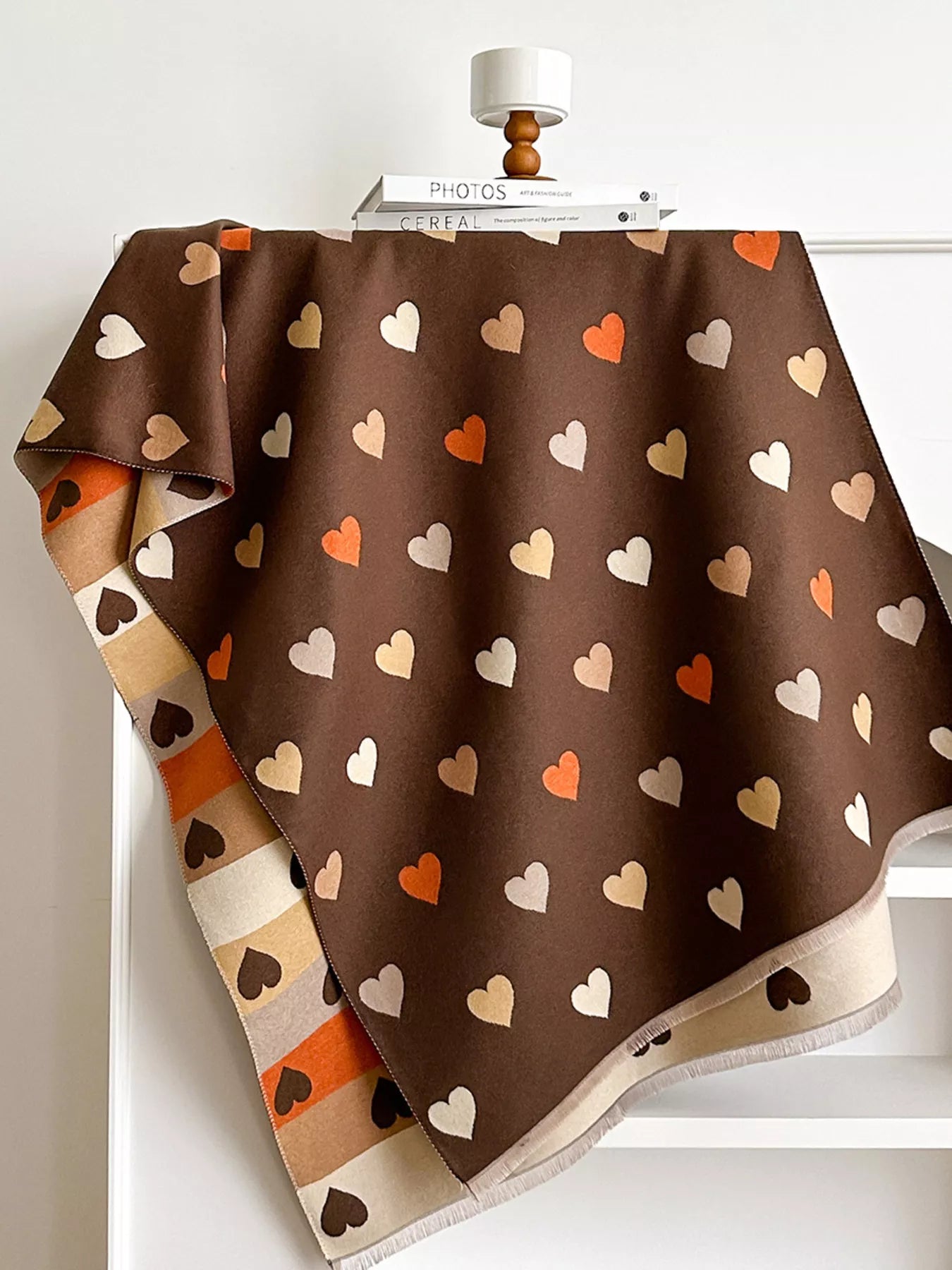 Heart Pattern Warm Scarf