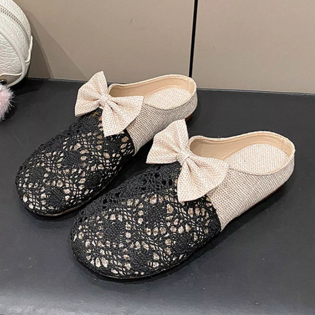 Round Toe Bow Slip-Ons