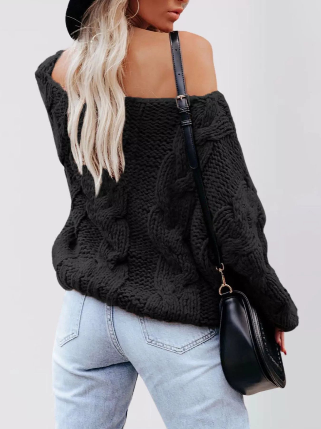 Chunky Cable Knit Long Sleeve Sweater