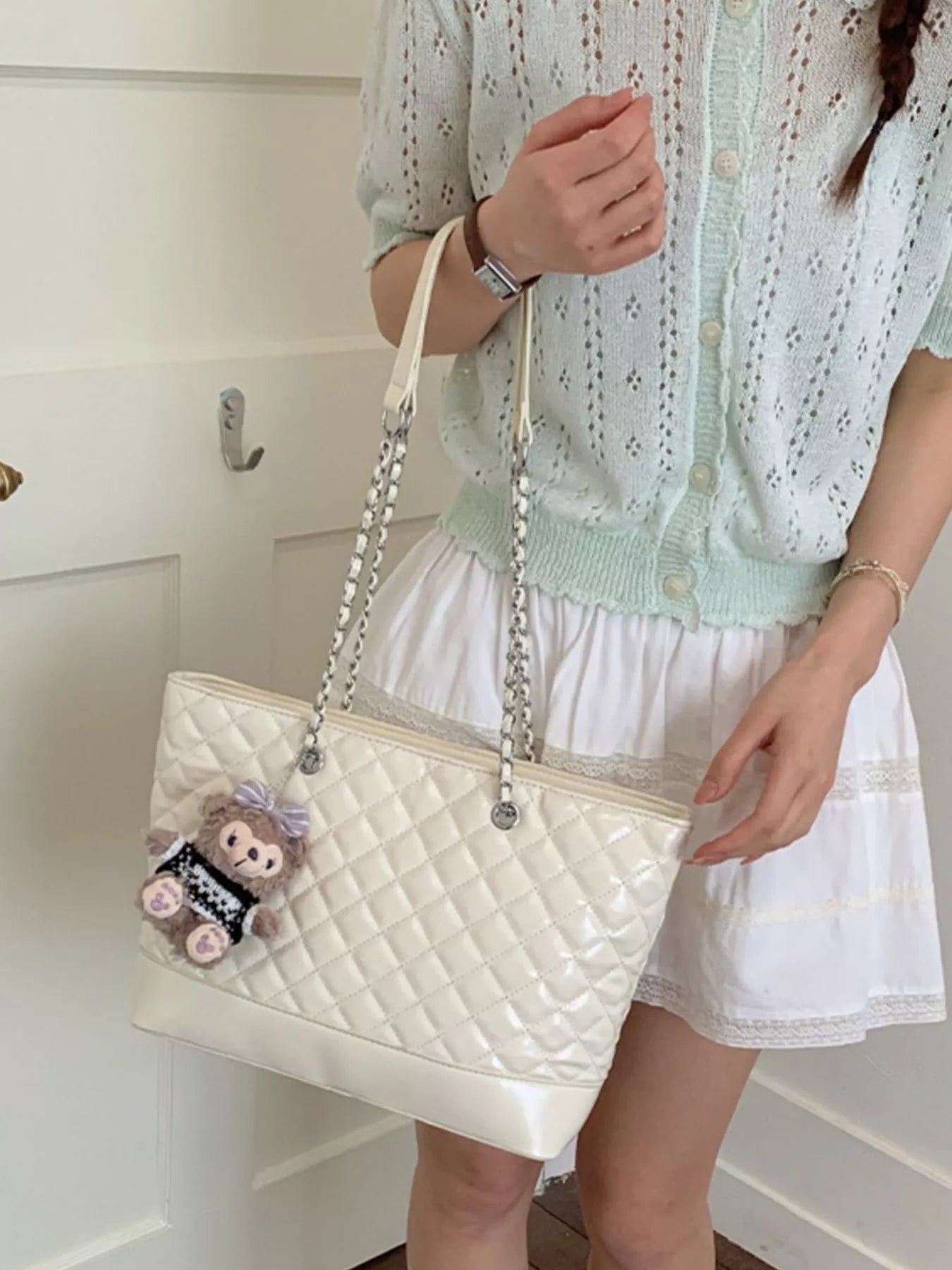 Quilted PU Leather Shoulder Bag