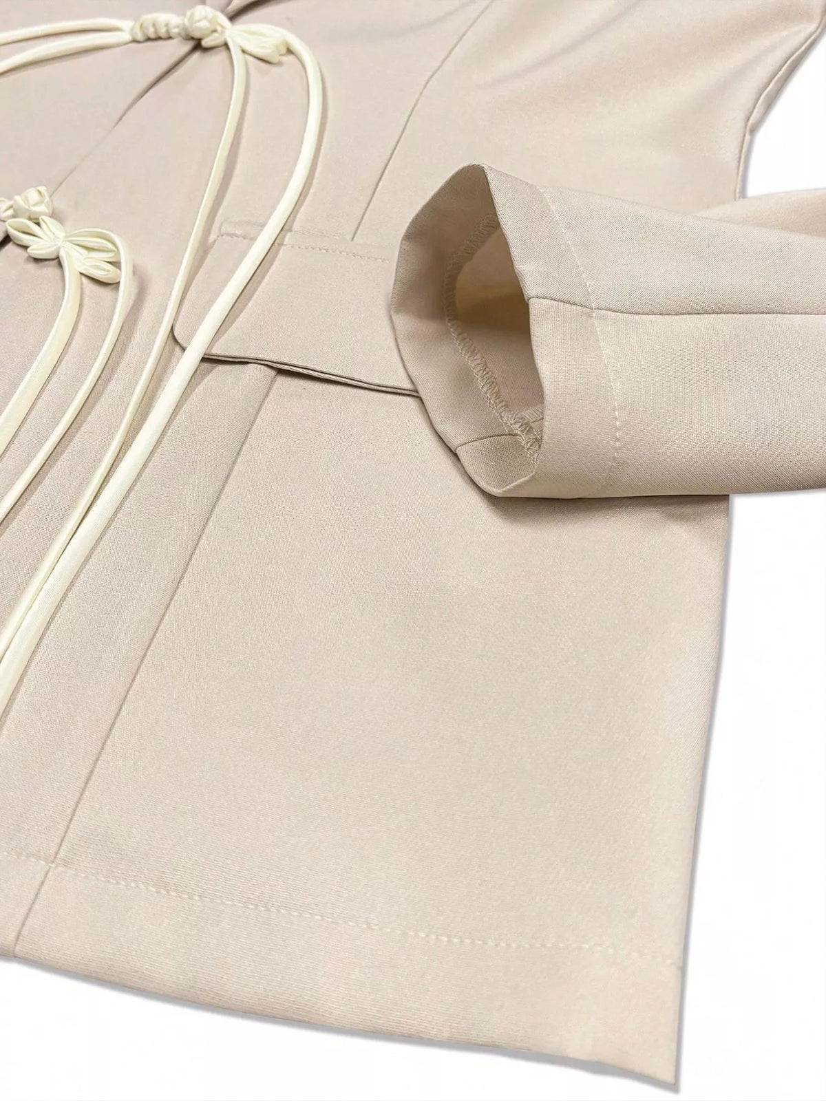 Chinese-Style Knot Lapel Collar Blazer