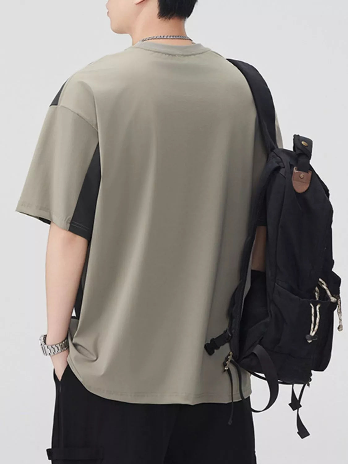 Men's Plus Size Color Block Short Sleeve T-Shirt