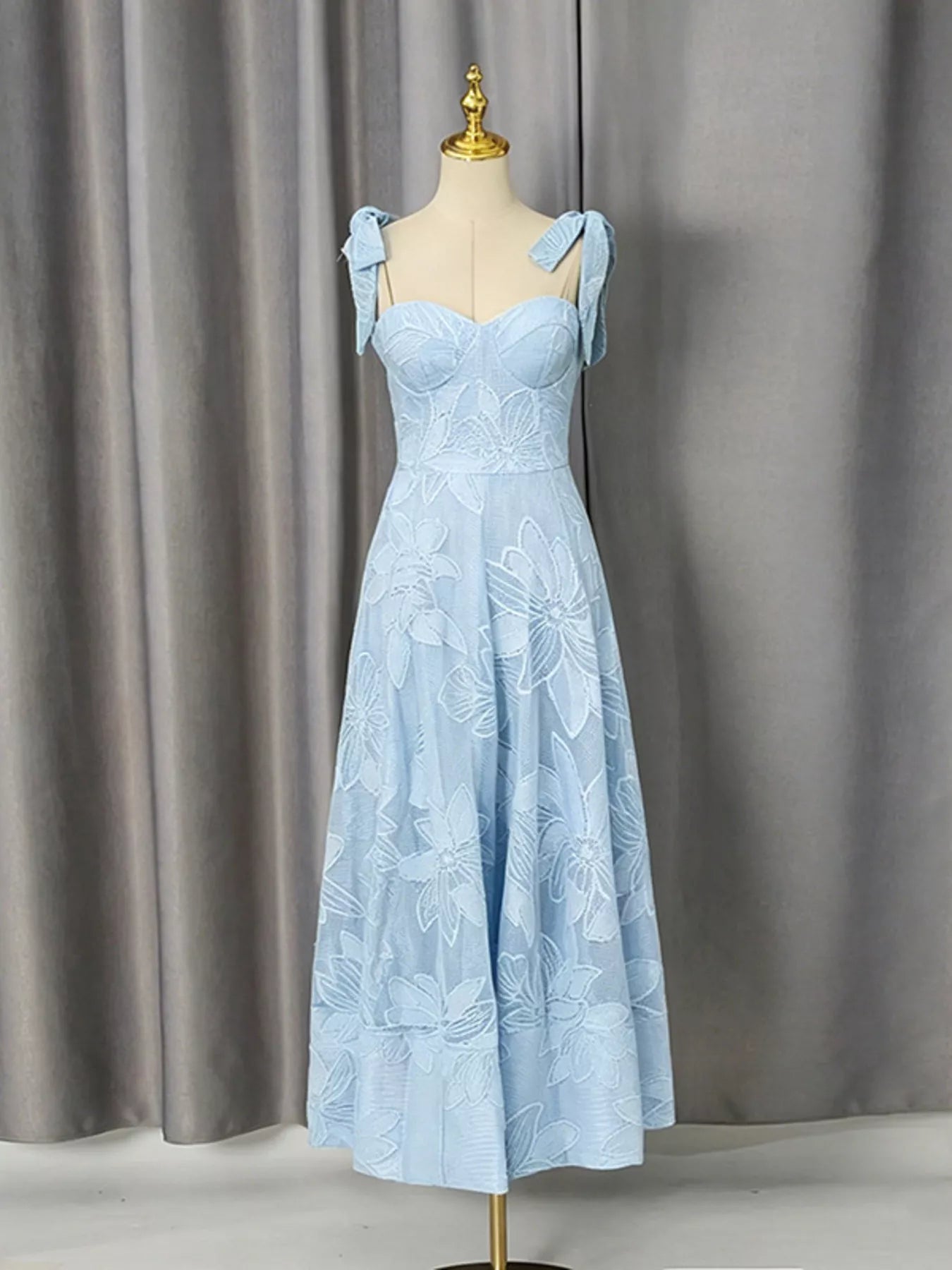 Sweetheart Neck Tie-Strap Dress
