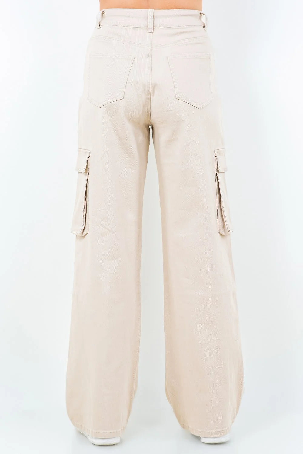 American Bazi Full Size Drawstring Wide Leg Cargo Pants Plus Size