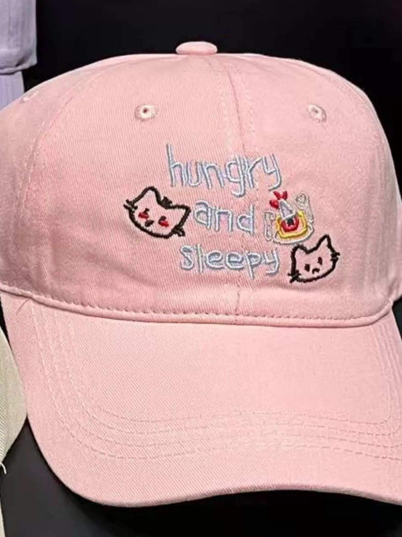 Embroidered 'Hungry and Sleepy' Baseball Cap