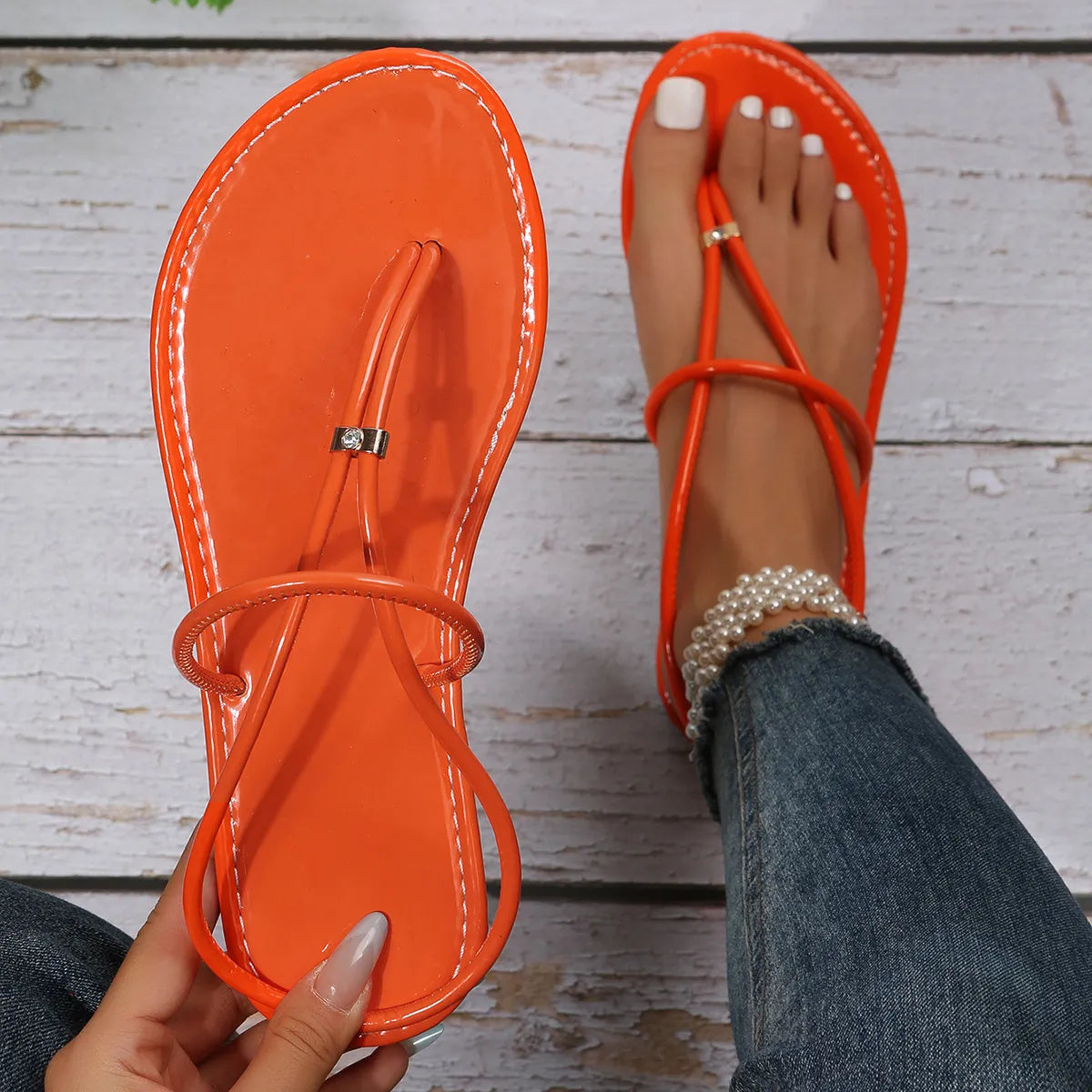 Toe Post Flats Sandals