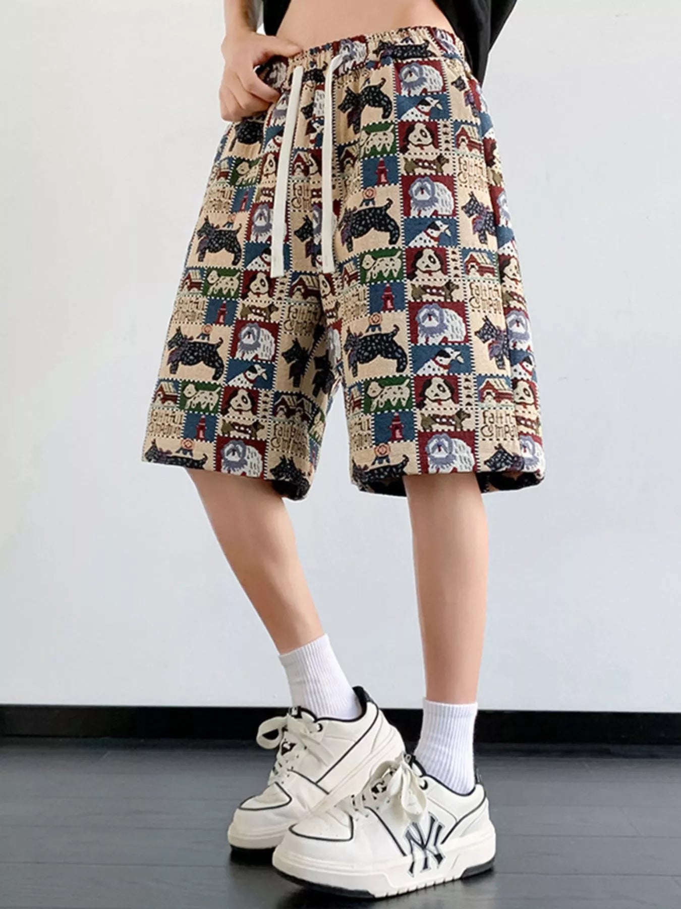 Men's Plus Size Printed Casual Drawstring Shorts