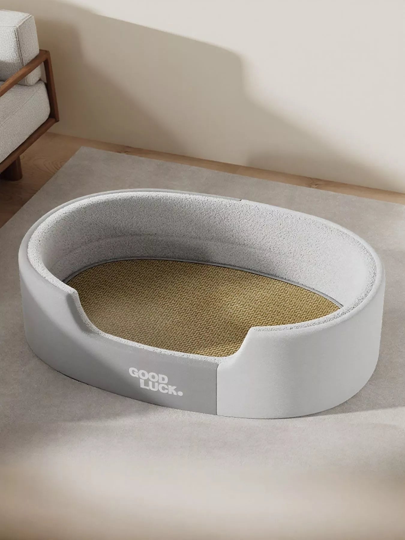 Thickened Oval Two-Tone Plush Pet Nest