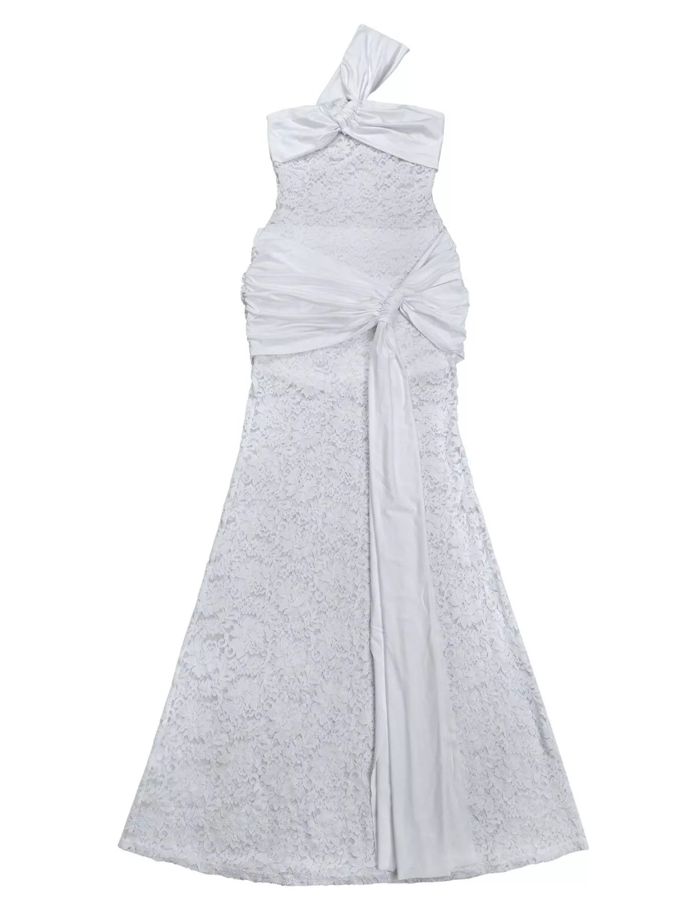 Lace One-Shoulder Maxi Dress