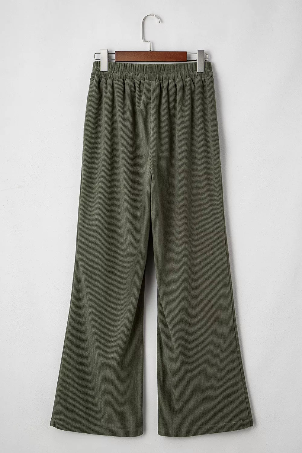 Drawstring Corduroy Wide Leg Pants