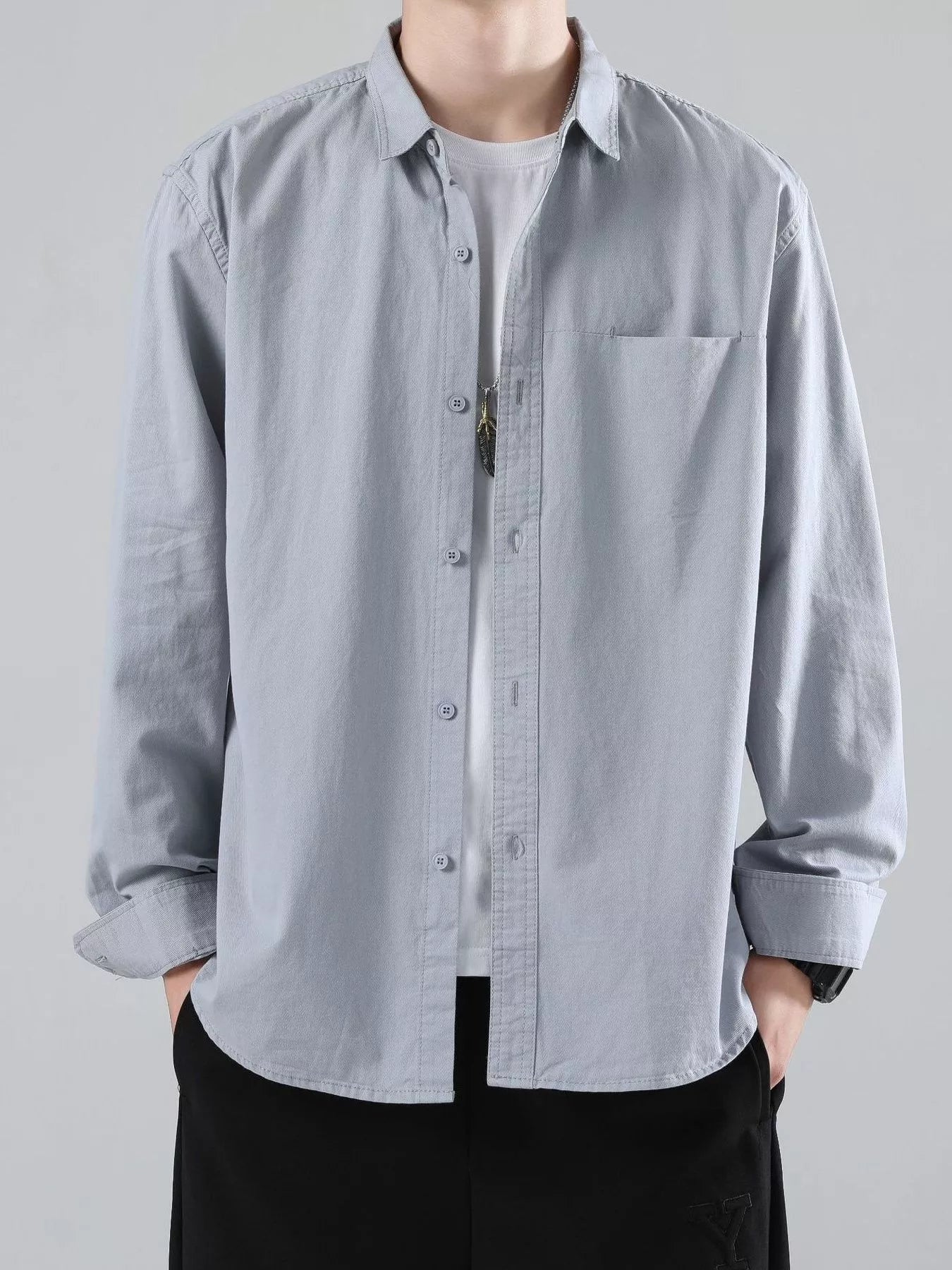 Men's Full Size Button-Up Casual Shirt Plus Size