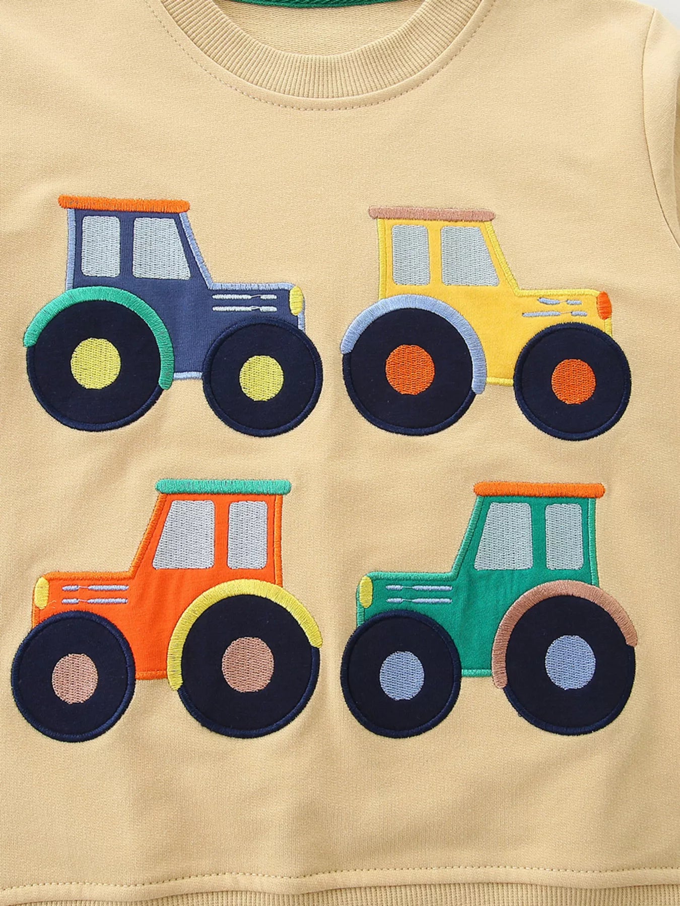 Children's Tractor Embroidered Crew Neck Sweatshirt