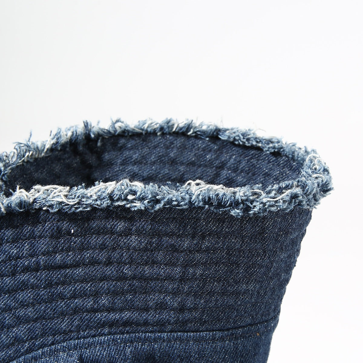 Frayed Hem Denim Bucket Hat