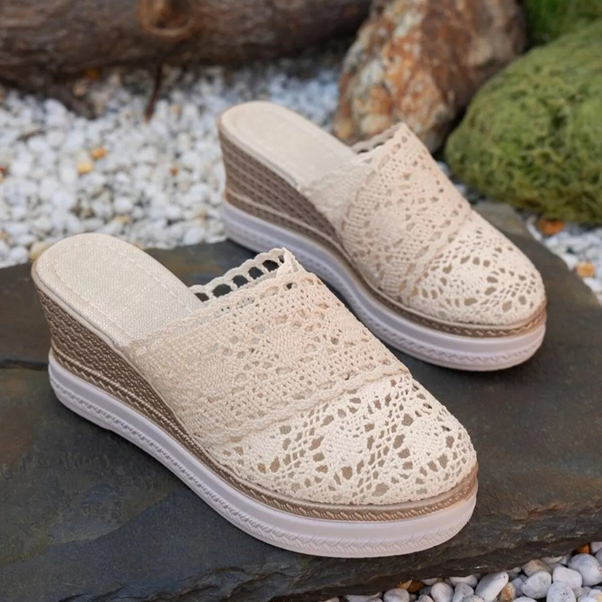 Round Toe Wedge Sandals