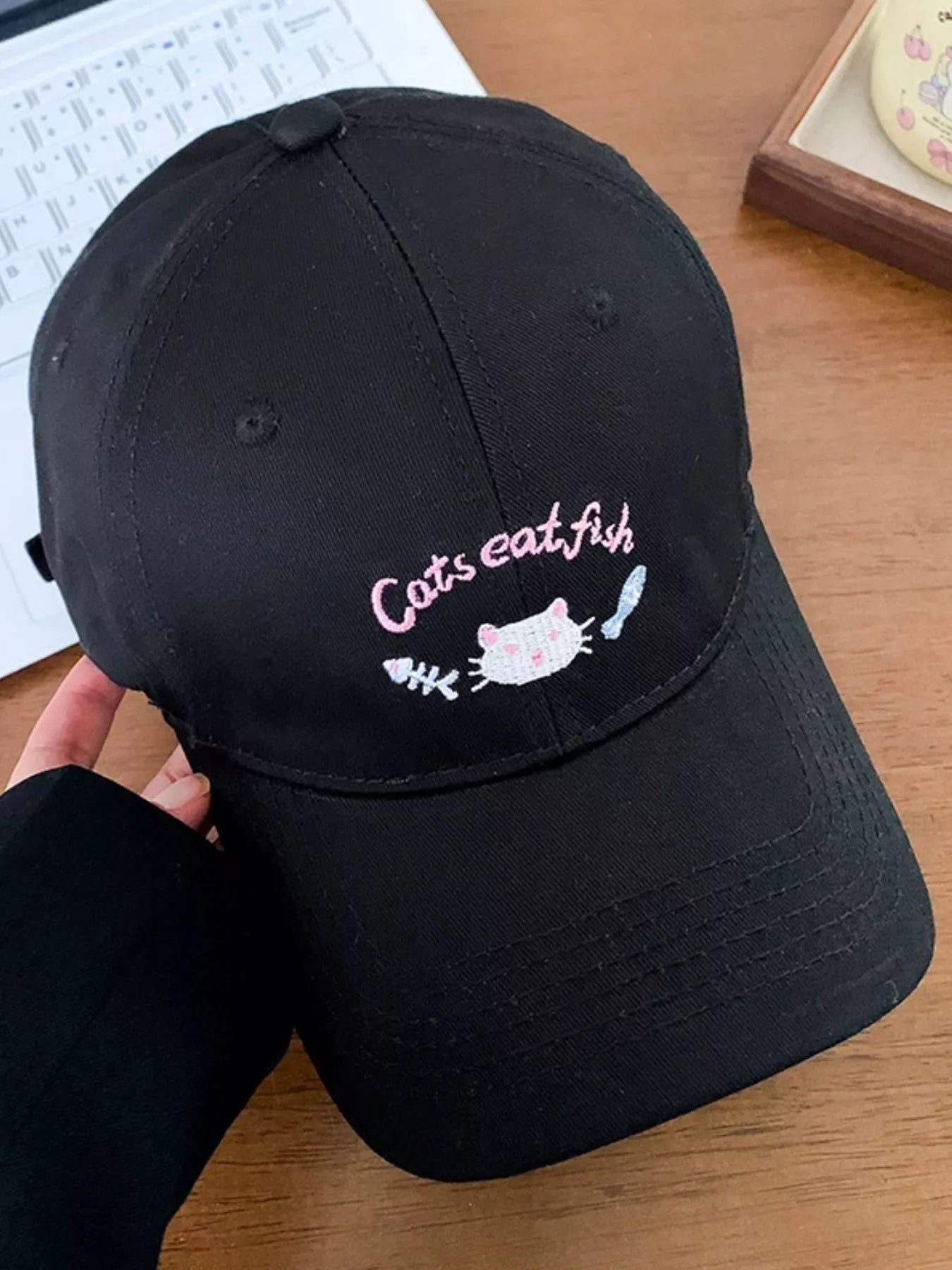 Embroidered Cat Baseball Cap