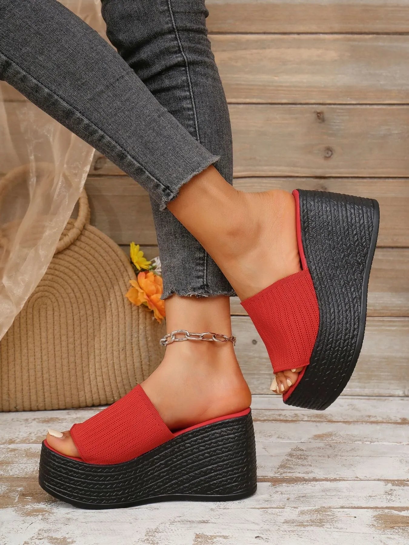 Open Toe Platform Wedge Sandals