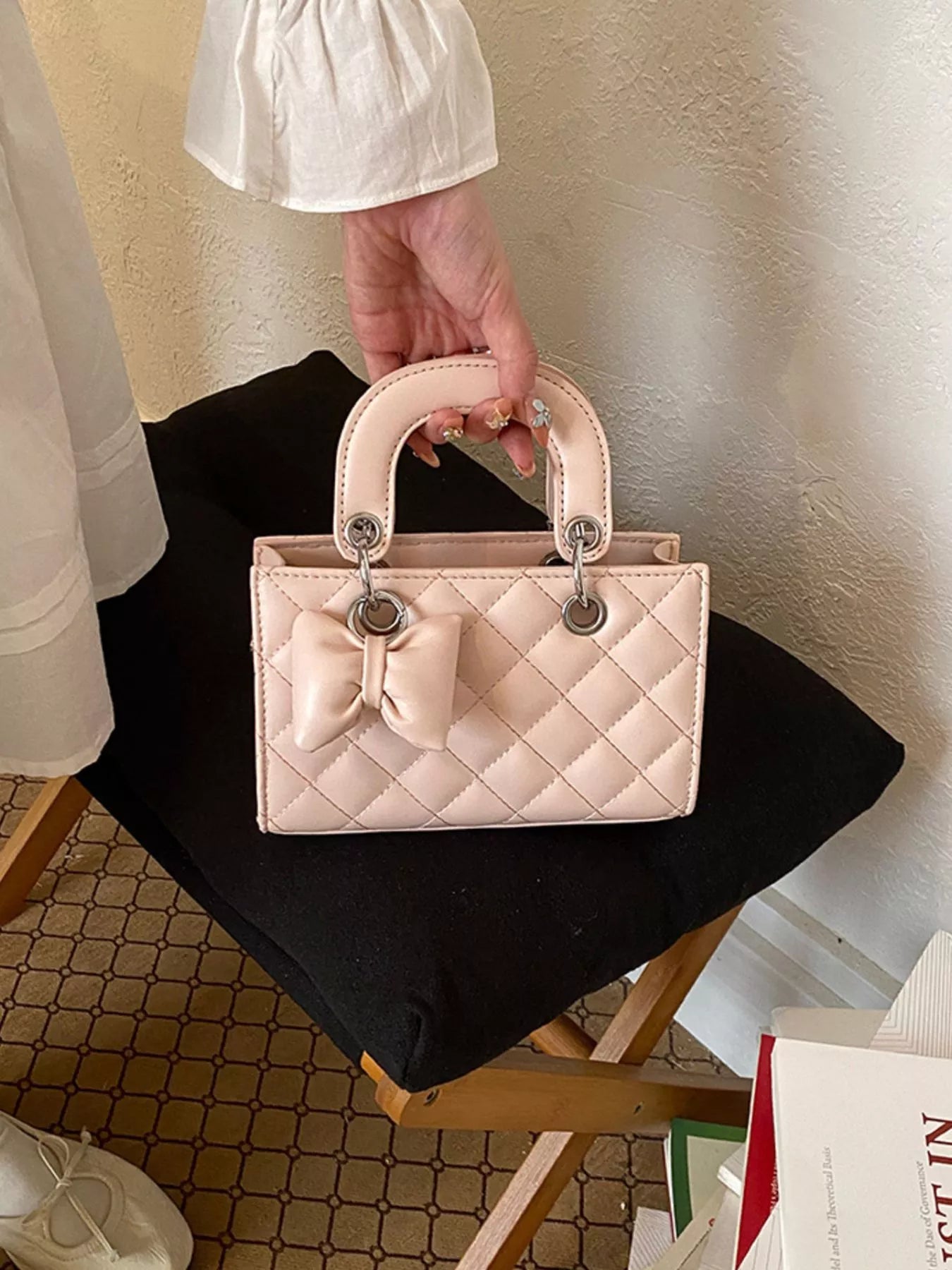 Quilted Bow Crossbody Bag