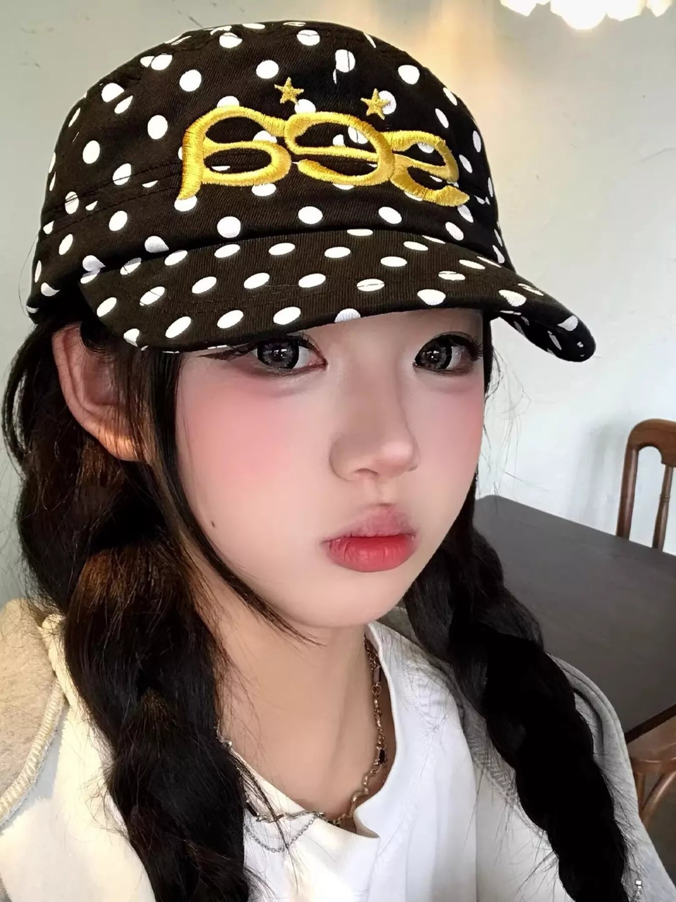 Polka Dot Embroidered Baseball Cap