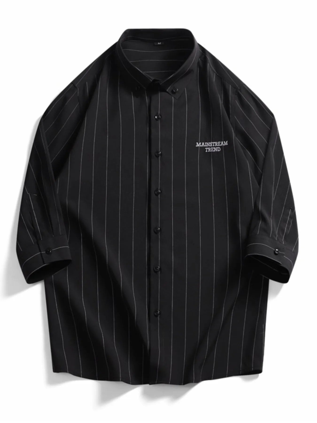 Men's Plus Size Striped Button-Down Casual Shirt