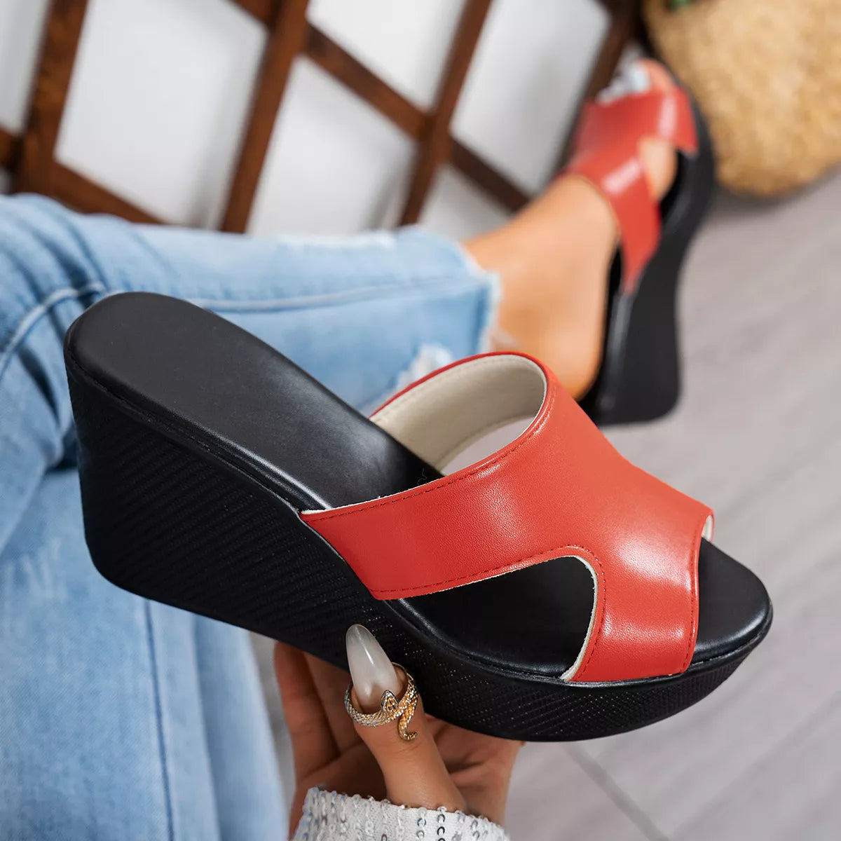 Open Toe Wedge Sandals