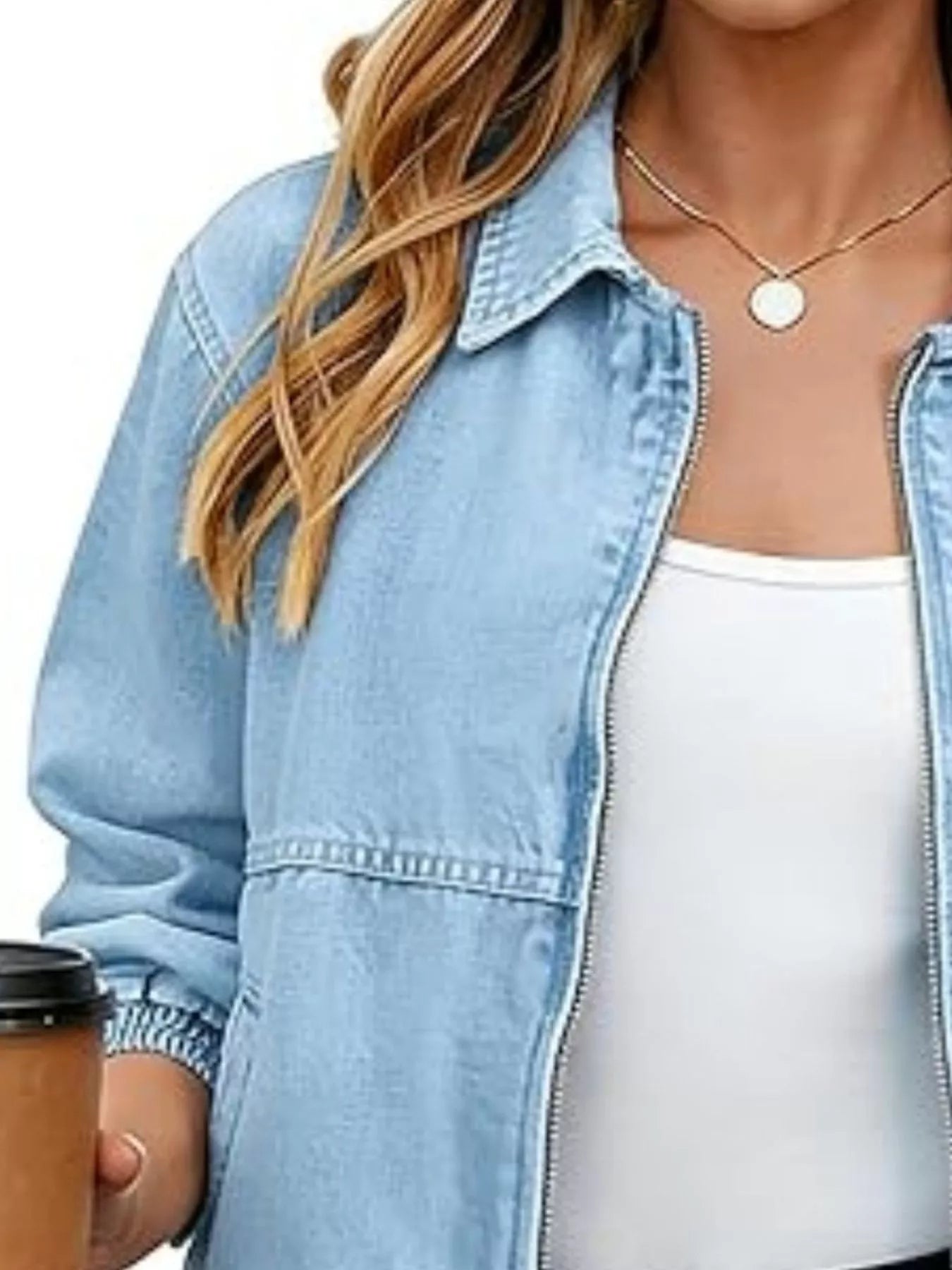 Classic Zip-Up Denim Jacket
