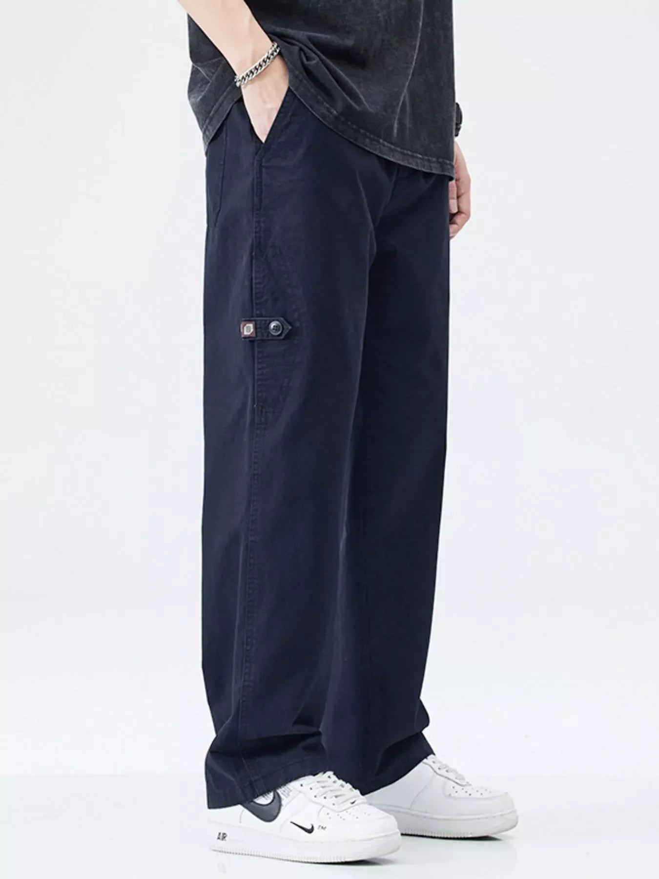 Men's Full Size Casual Loose Fit Straight Leg Pants Plus Size
